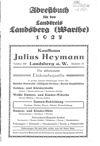 [Adreßbuch für den Landkreis Landsberg (Warthe)]