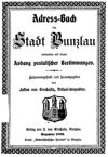 [Adress-Buch der Stadt Bunzlau]