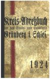 [Kreis-Adreßbuch für den Stadt- und Landkreis Grünberg i. Schles.]