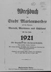 [Adreßbuch der Stadt Marienwerder mit den Vororten Mareese, Marienau und Schäferei für das Jahr ...]
