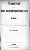 [Adreßbuch der Haupt- und Residenzstadt Königsberg i. Pr. und der Vororte]