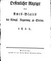 Titelei Amtsblatt der Preußischen Regierung in Stettin / Öffentlicher Anzeiger 1822