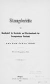 [Sitzungsberichte der Gesellschaft für Geschichte und Altertumskunde der Ostseeprovinzen Russlands]