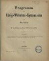 [Programm des König-Wilhelms-Gymnasiums zu Stettin]