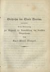 Geschichte der Stadt Breslau. Ein Beitrag zur Kenntniß der Entwickelung des deutschen Bürgerthums.