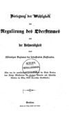 Darlegung der Wichtigkeit der Regulirung des Oderstromes und der Nothwendigkeit eines schleunigen Beginnes der betreffenden Flußbauten