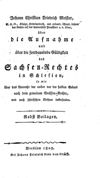 [Über die Aufnahme und über die fortdauernde Gültigkeit des Sachsen-Rechtes in Schlesien]