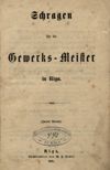 [Schragen für die Gewerks-Meister in Riga]