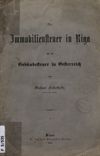 [Die Immobiliensteuer in Riga und die Gebäudesteuer in Oesterreich]