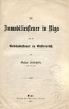 [Die Immobiliensteuer in Riga und die Gebäudesteuer in Oesterreich]