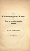 [Über die Verbreitung des Wisent im Osten des europäisch-asiatischen Kontinents]