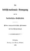 Die lettisch-nationale Bewegung und die kurländische Geistlichkeit