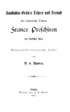 Anastasius Grün`s Lehrer und Freunde