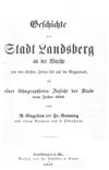 Geschichte der Stadt Landsberg an der Warthe