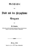 Geschichte der Stadt und des Herzogthums Sagan