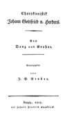 Charakteristik Johann Gottfried v. Herders
