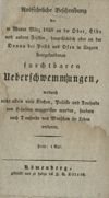 [Ausführliche Beschreibung der im Monat März 1838 an der Oder, Elbe und andern Flüssen, hauptsächlich aber an der Donau bei Pesth und Ofen in Ungarn stattgefundenen furchtbaren Ueberschwemmungen]