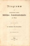 [Programm des projectirten neuen städtischen Armenkrankenhauses zu Riga]