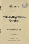 [Chronik des Militär-Begräbnis-Vereins zu Greiffenberg i.Schl.]
