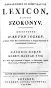 [Ungrisch-Deutsches und Deutsch-Ungrisches Lexicon, oder Wörterbuch]