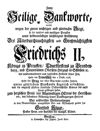 Zwey heilige Dankworte welche wegen der zween... Siege... Friedrichs II... theils bey Lowoschitz... 1756, theils bey Prag... dieses 1757sten Jahres...