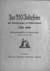 Zur 200-Jahrfeier der Salzburger in Ostpreußen