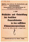 Geschichte und Entwicklung der deutschen Bauernkolonien in den russischen Schwarzmeerprovinzen