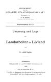 Ursprung und Lage der Landarbeiter in Livland