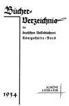 Bücher-Verzeichnis der deutschen Volksbücherei Königshütte-Nord