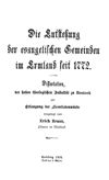 Die Entstehung der evangelischen Gemeinden im Ermland seit 1772