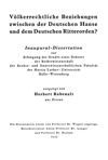 Völkerrechtliche Beziehungen zwischen der Deutschen Hanse und dem Deutschen Ritterorden?