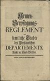 Armen-Verpflegungs-Reglement vor saemtliche Staedte des Breßlauischen Departements