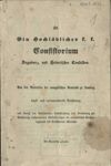 An ein hochlöbliches k.k. Consistorium Augsburg. und Helvetischer Confession