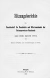 [Sitzungsberichte der Gesellschaft für Geschichte und Altertumskunde der Ostseeprovinzen Russlands]