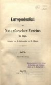 [Korrespondenzblatt des Naturforscher-Vereins zu Riga]