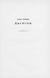 Zweite Abteilung: Carmina