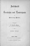 [Zeitschrift für Geschichte und Landeskunde der Provinz Posen]