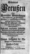 [Erleutertes Preussen oder Auserlesene Anmerckungen ueber verschiedene zur Preussischen Kirchen-, Civil- und Gelehrten-Historie gehörige besondere Dinge, woraus die bißherigen Historien-Schreiber theils ergäntzet, theils verbessert, auch viele unbekannte Historische Warheiten ans Licht gebracht werden]