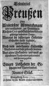 [Erleutertes Preussen oder Auserlesene Anmerckungen ueber verschiedene zur Preussischen Kirchen-, Civil- und Gelehrten-Historie gehörige besondere Dinge, woraus die bißherigen Historien-Schreiber theils ergäntzet, theils verbessert, auch viele unbekannte Historische Warheiten ans Licht gebracht werden]