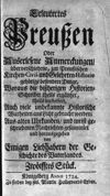 [Erleutertes Preussen oder Auserlesene Anmerckungen ueber verschiedene zur Preussischen Kirchen-, Civil- und Gelehrten-Historie gehörige besondere Dinge, woraus die bißherigen Historien-Schreiber theils ergäntzet, theils verbessert, auch viele unbekannte Historische Warheiten ans Licht gebracht werden]