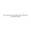 Zur Geschichte der deutschsprachigen Volkskunde im östlichen Europa