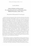 Joachim Bahlcke: „Mit den Waffen der Wissenschaft". Der sudetendeutsche Jurist und Rechtshistoriker Wilhelm Weizsäcker (1886-1961). Biographisch-bibliographische Anmerkungen