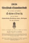 [Adreßbuch/Einwohnerbuch für den Stadt- und Landkreis Schweidnitz mit den Städten Schweidnitz, Freiburg i. Schl., Striegau und allen Gemeinden]