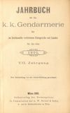 [Jahrbuch für die K.K. Gendarmerie der im Reichsrate vertretenen Königreiche und Länder für das Jahr ..]