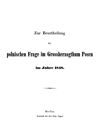 [Zur Beurtheilung der polnischen Frage im Grossherzogthum Posen im Jahre 1848]